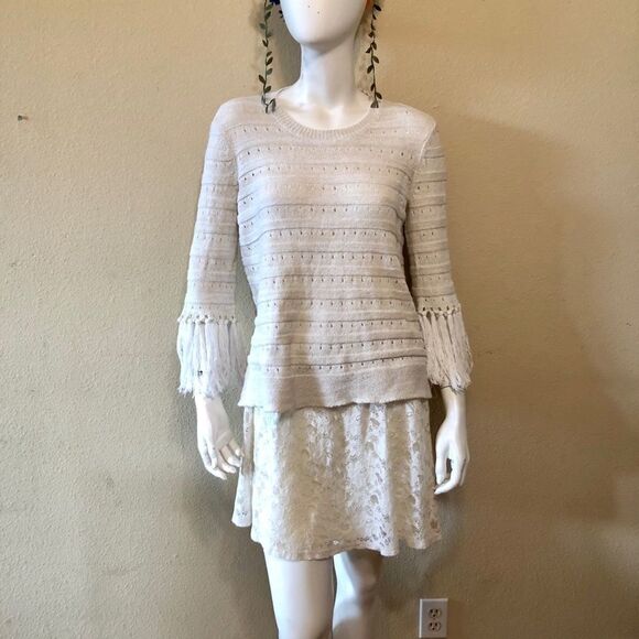 Nic+Zoe Fringe Cuff Top Size Medium - Picture 2 of 10